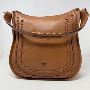 orYANY Brown Braided Leather Shoulder Bag – Gold Hardware, Boho Crossbody Style